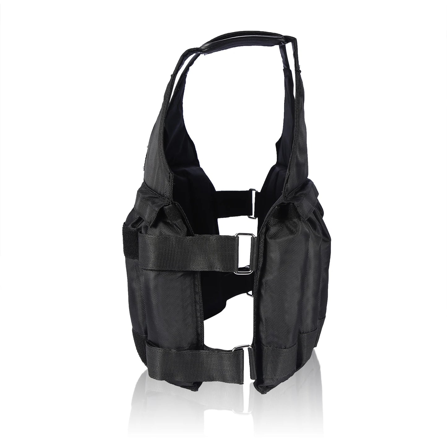 Fitness Weighted Vest with 12 Pouches for Sand or Steel Plates, Made of Durable Oxford Fabric, for Weight Loss and Exercise