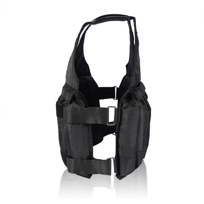 Fitness Weighted Vest with 12 Pouches for Sand or Steel Plates, Made of Durable Oxford Fabric, for Weight Loss and Exercise