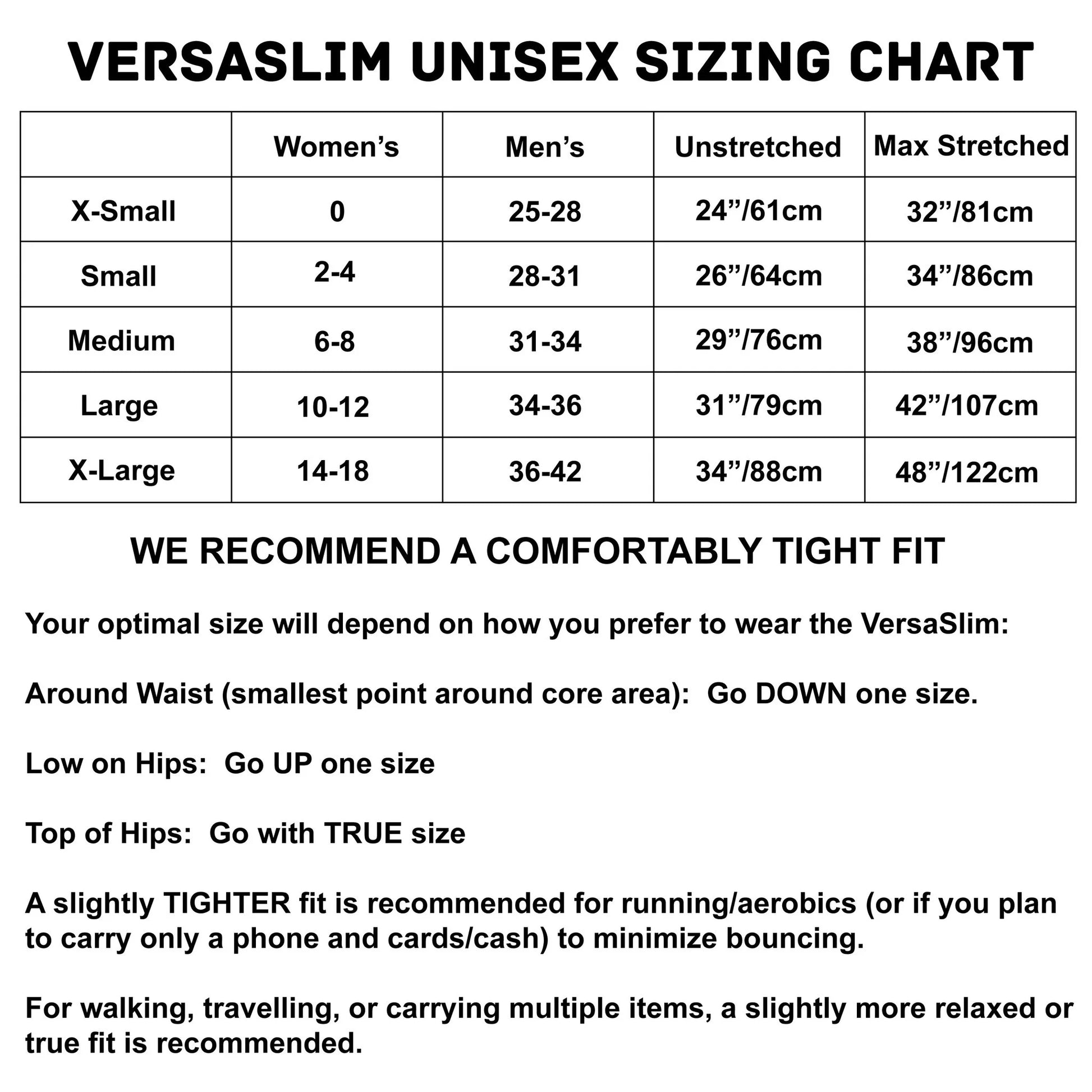 Versaslim Running Belt, Travel Money Belt - Compatible with Iphones and Other Cell Phones
